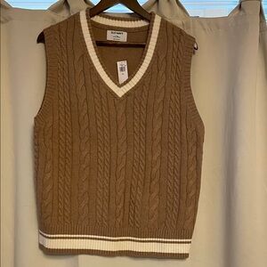 NWT.  Cable knit varsity sweater vest!